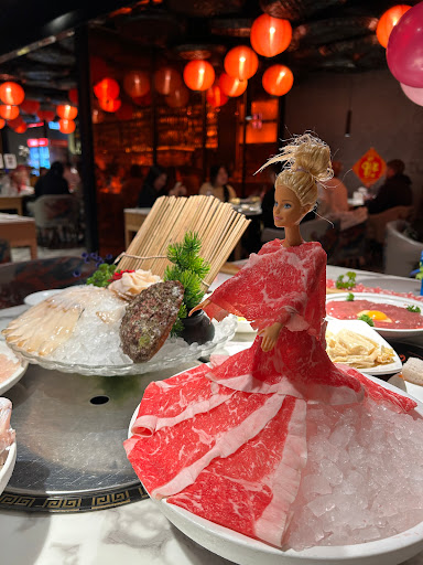 Sliced beef and hot pot at Spice World