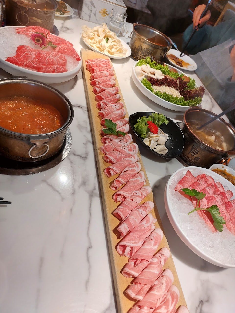 Spice World hot pot table and dining room detail