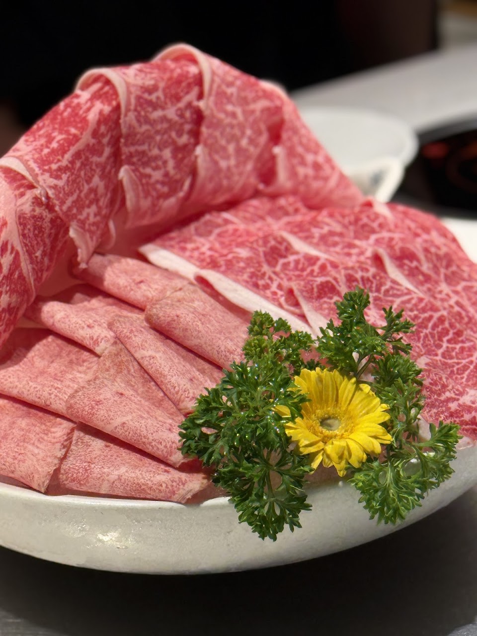 Premium sliced beef plate at Spice World